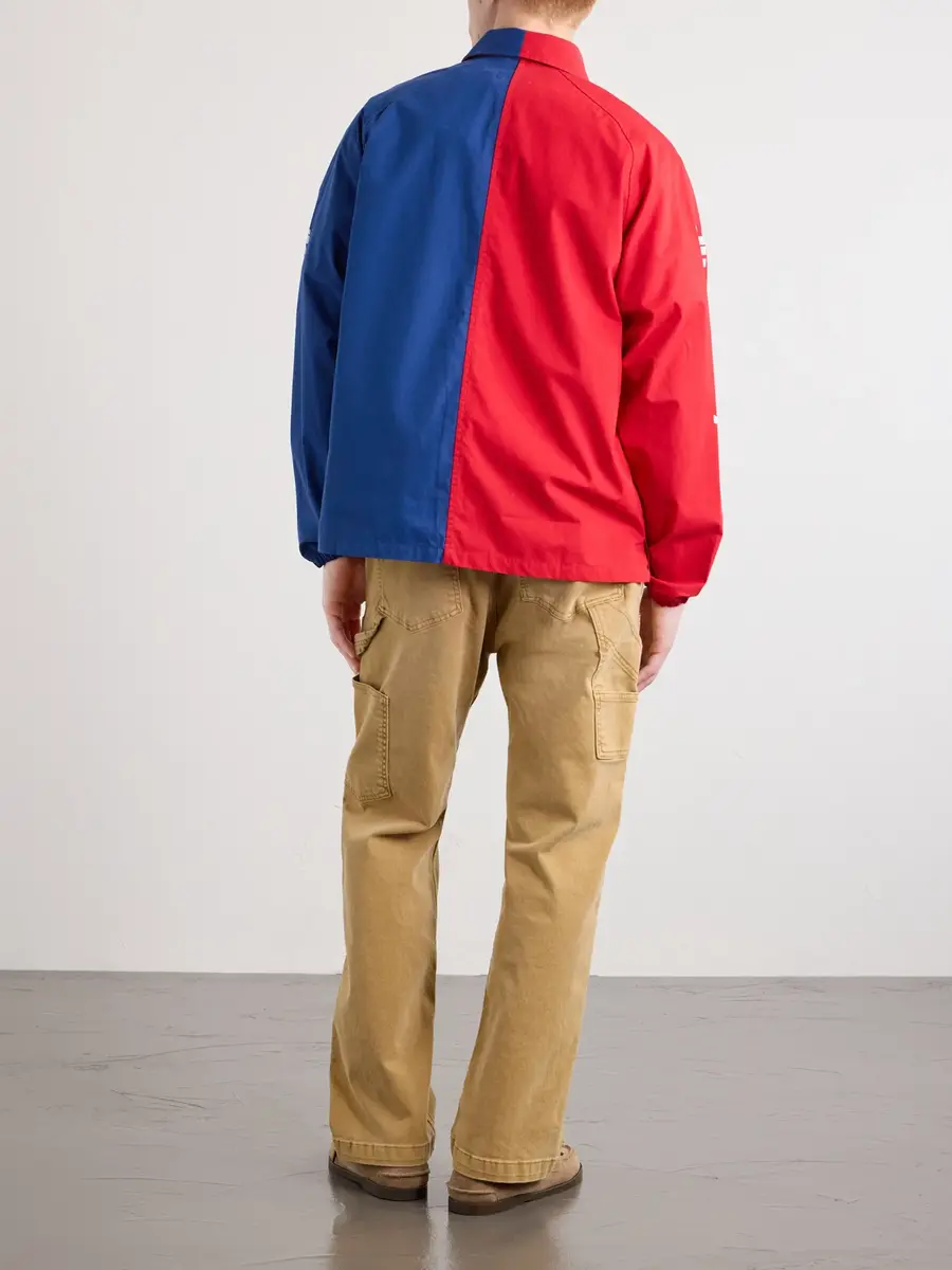 Aimé Leon Dore Logo-Print Colour-Block Cotton Overshirt - Men | Thumbnail 4