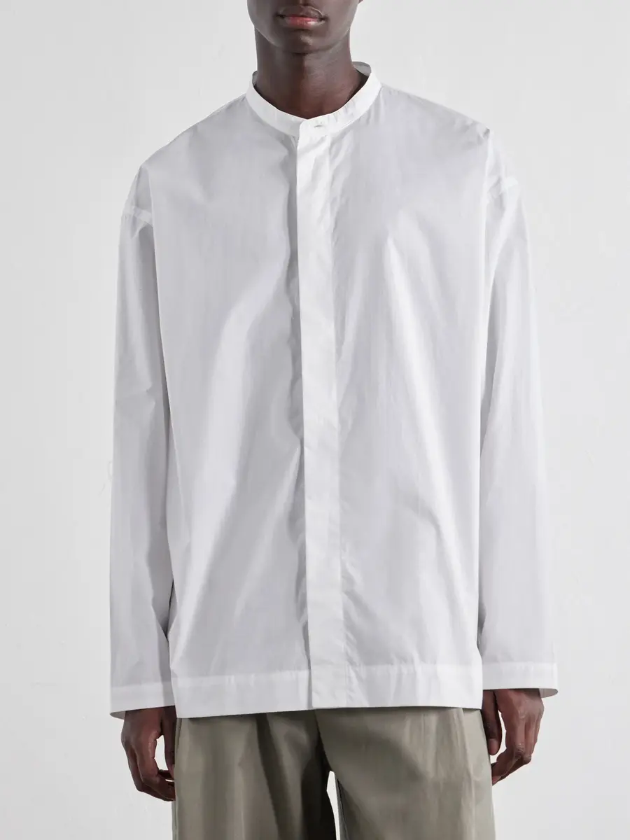 Studio Nicholson Grandad-Collar Cotton-Poplin Shirt - Men | Thumbnail 3 Studio Nicholson Grandad-Collar Cotton-Poplin Shirt - Men | Thumbnail 3