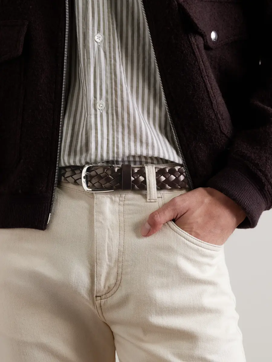 Anderson's 3cm Woven Leather Belt - Men | Thumbnail 3