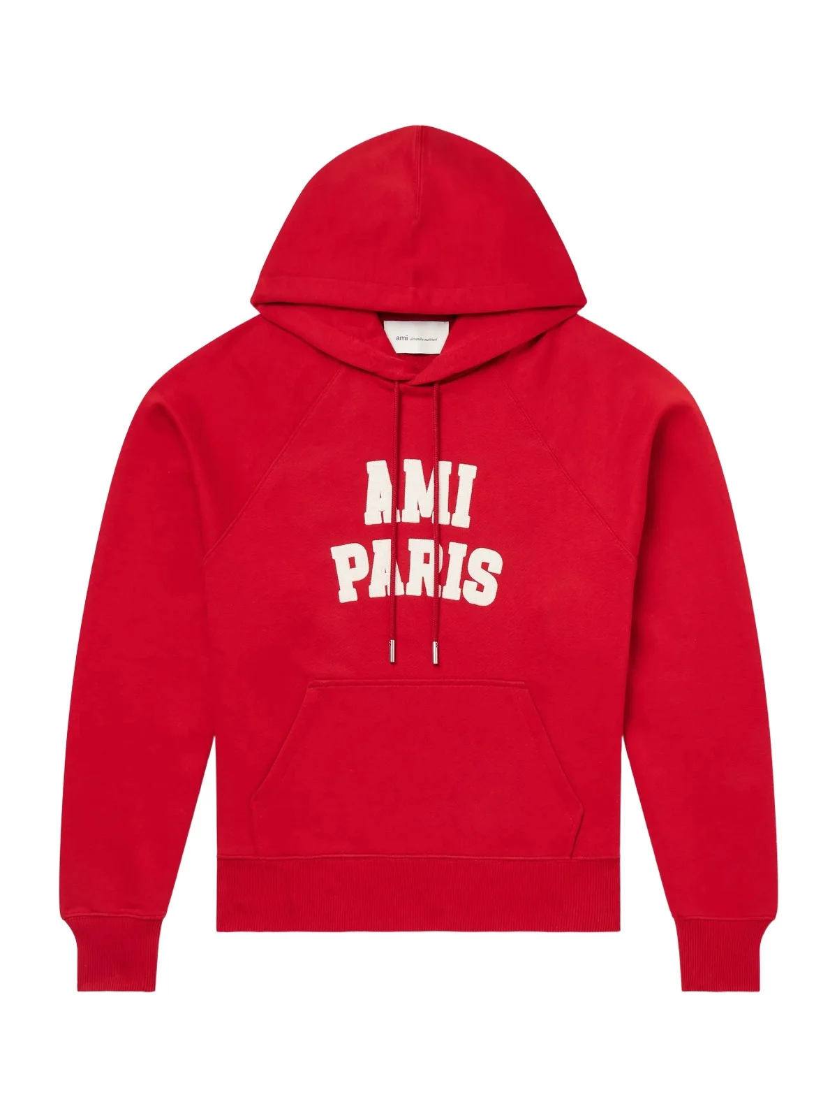AMI PARIS Logo-Embroidered Organic Cotton-Fleece Hoodie - Men