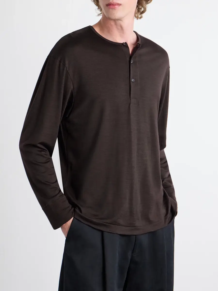 Studio Nicholson Cotton-Jersey Henley T-Shirt - Men | Thumbnail 3 Studio Nicholson Cotton-Jersey Henley T-Shirt - Men | Thumbnail 3
