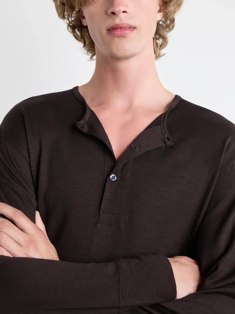Studio Nicholson Cotton-Jersey Henley T-Shirt - Men | Thumbnail 5 Studio Nicholson Cotton-Jersey Henley T-Shirt - Men | Thumbnail 5