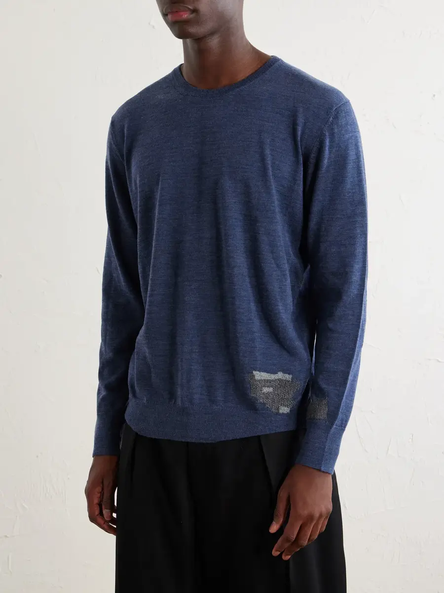 Maison Margiela Wool-Blend Mended Sweater - Men | Thumbnail 3 Maison Margiela Wool-Blend Mended Sweater - Men | Thumbnail 3