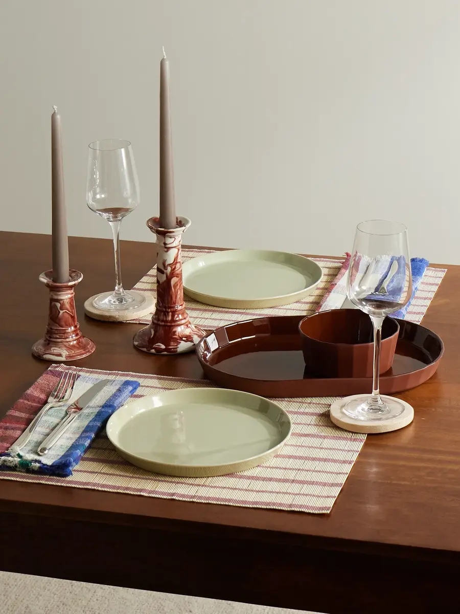The Conran Shop Studio Word Fade Porcelain Serving Bowl and Platter Set - Men | Thumbnail 2 The Conran Shop Studio Word Fade Porcelain Serving Bowl and Platter Set - Men | Thumbnail 2