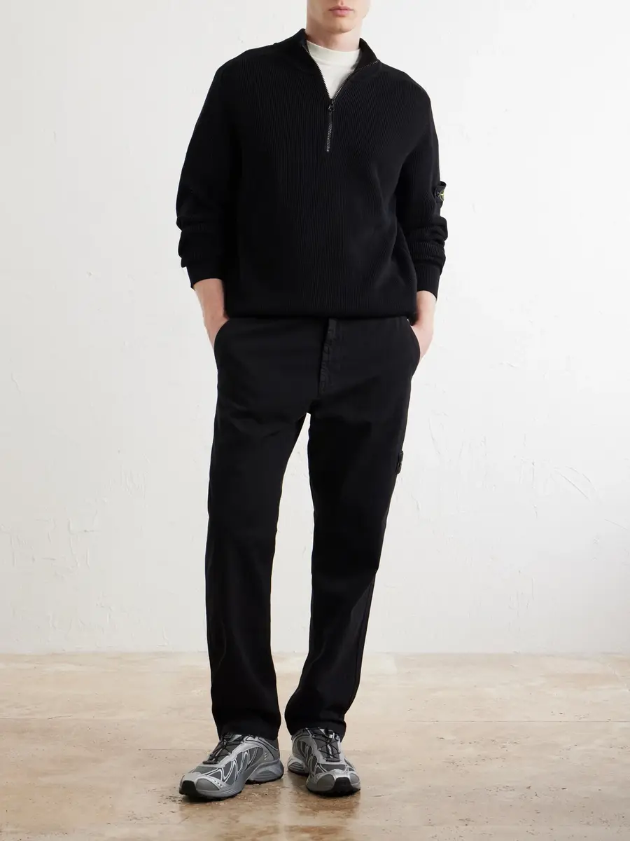 Stone Island Ribbed Organic Cotton Zip-Up Sweater - Men | Thumbnail 2 Stone Island Ribbed Organic Cotton Zip-Up Sweater - Men | Thumbnail 2