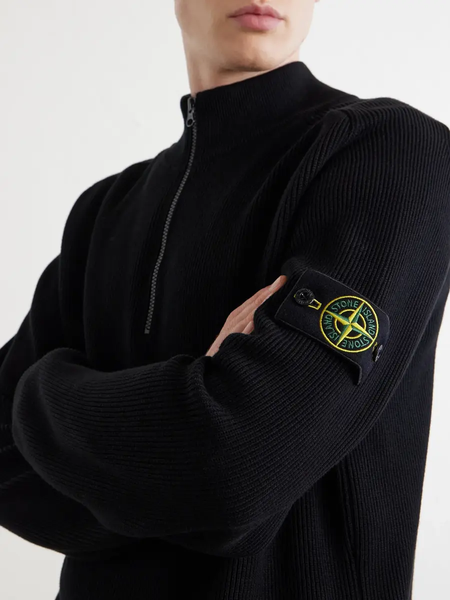 Stone Island Ribbed Organic Cotton Zip-Up Sweater - Men | Thumbnail 5 Stone Island Ribbed Organic Cotton Zip-Up Sweater - Men | Thumbnail 5