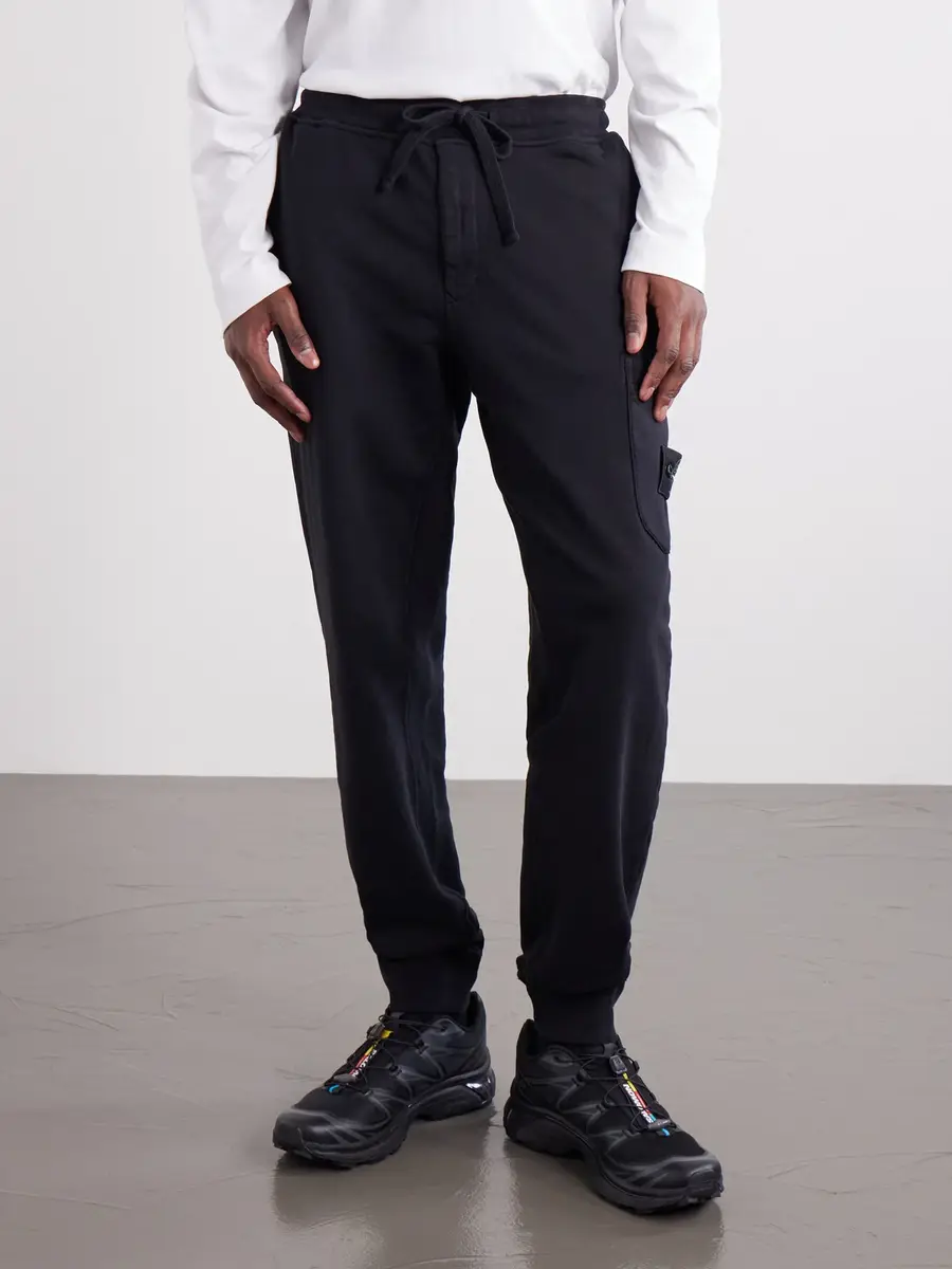 Stone Island Straight-Leg Garment-Dyed Cotton-Fleece Sweatpants - Men | Thumbnail 3 Stone Island Straight-Leg Garment-Dyed Cotton-Fleece Sweatpants - Men | Thumbnail 3
