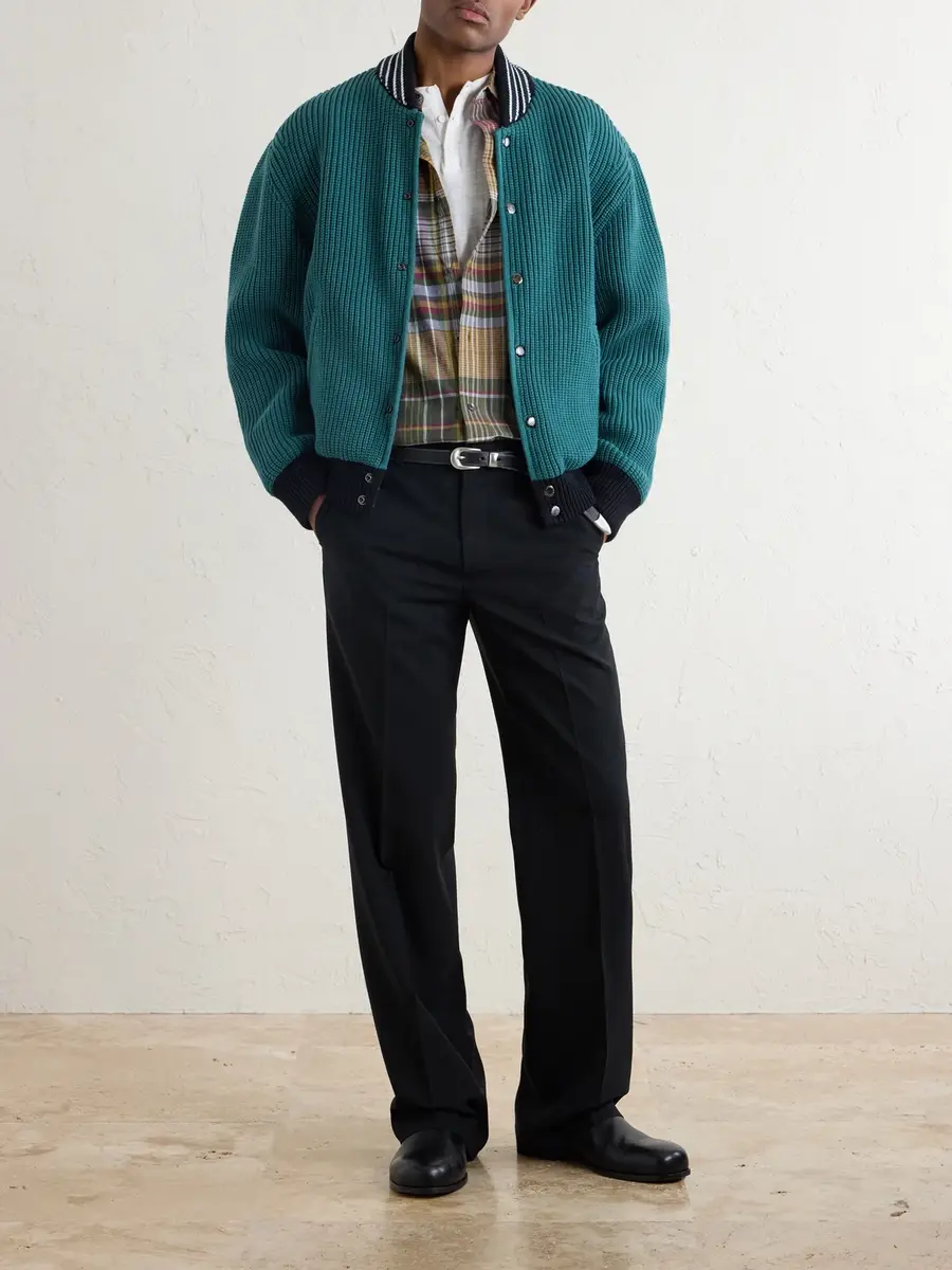 Aimé Leon Dore Reversible Knitted Cotton-Blend Bomber Jacket - Men | Thumbnail 2 Aimé Leon Dore Reversible Knitted Cotton-Blend Bomber Jacket - Men | Thumbnail 2