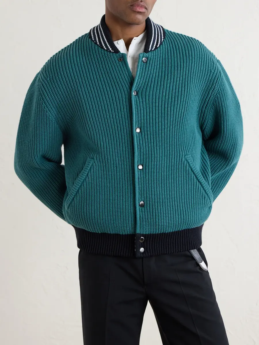 Aimé Leon Dore Reversible Knitted Cotton-Blend Bomber Jacket - Men | Thumbnail 3 Aimé Leon Dore Reversible Knitted Cotton-Blend Bomber Jacket - Men | Thumbnail 3