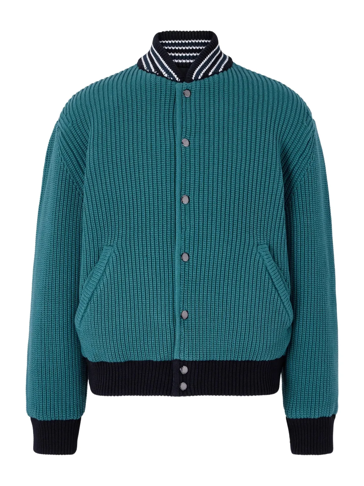 Reversible Knitted Cotton-Blend Bomber Jacket - Men Reversible Knitted Cotton-Blend Bomber Jacket - Men