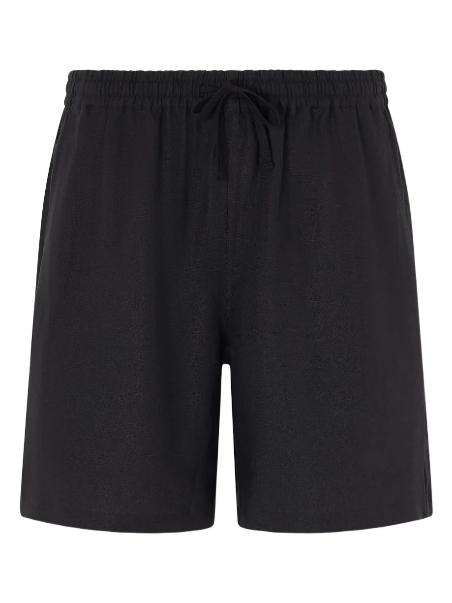 Straight-Leg Linen Drawstring Shorts - Men Straight-Leg Linen Drawstring Shorts - Men