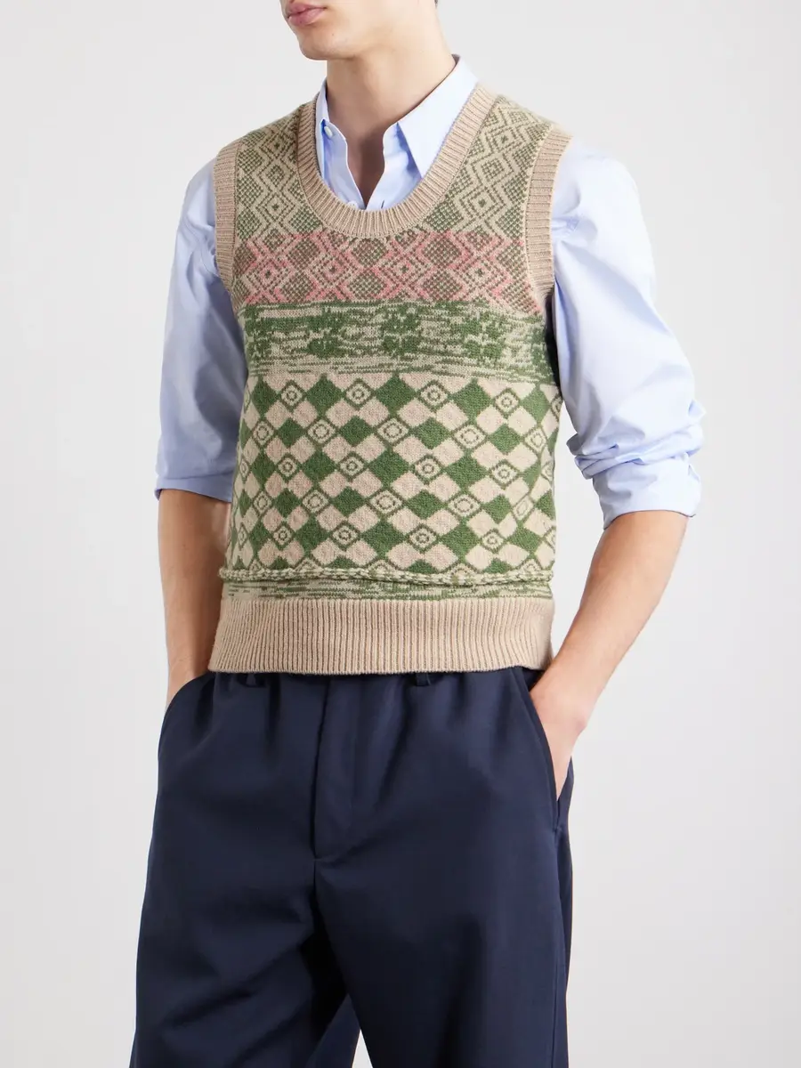 Dries Van Noten Mahoba Wool-Jacquard Sweater Vest - Men | Thumbnail 3 Dries Van Noten Mahoba Wool-Jacquard Sweater Vest - Men | Thumbnail 3