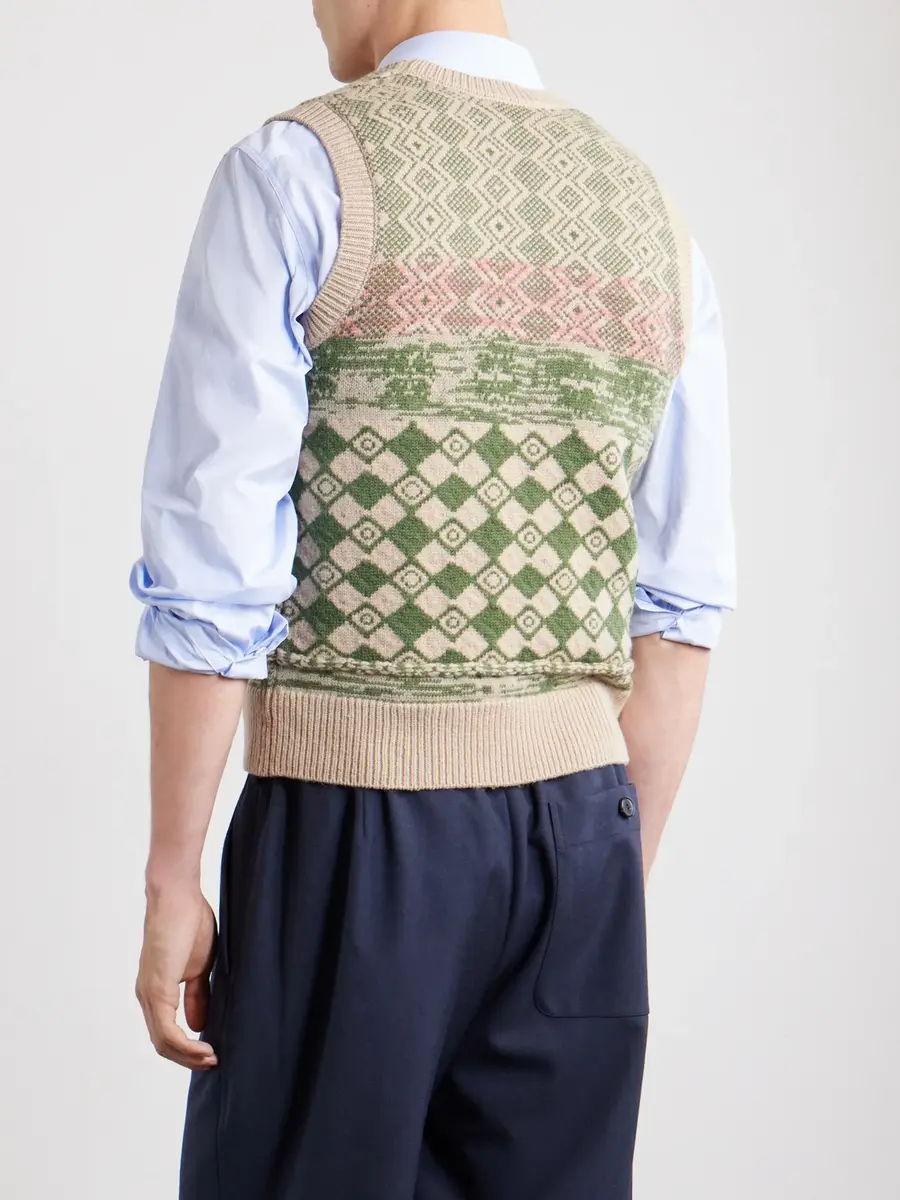 Dries Van Noten Mahoba Wool-Jacquard Sweater Vest - Men | Thumbnail 4 Dries Van Noten Mahoba Wool-Jacquard Sweater Vest - Men | Thumbnail 4