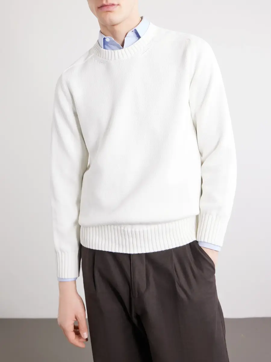 Anderson & Sheppard Cotton Sweater - Men | Thumbnail 3 Anderson & Sheppard Cotton Sweater - Men | Thumbnail 3
