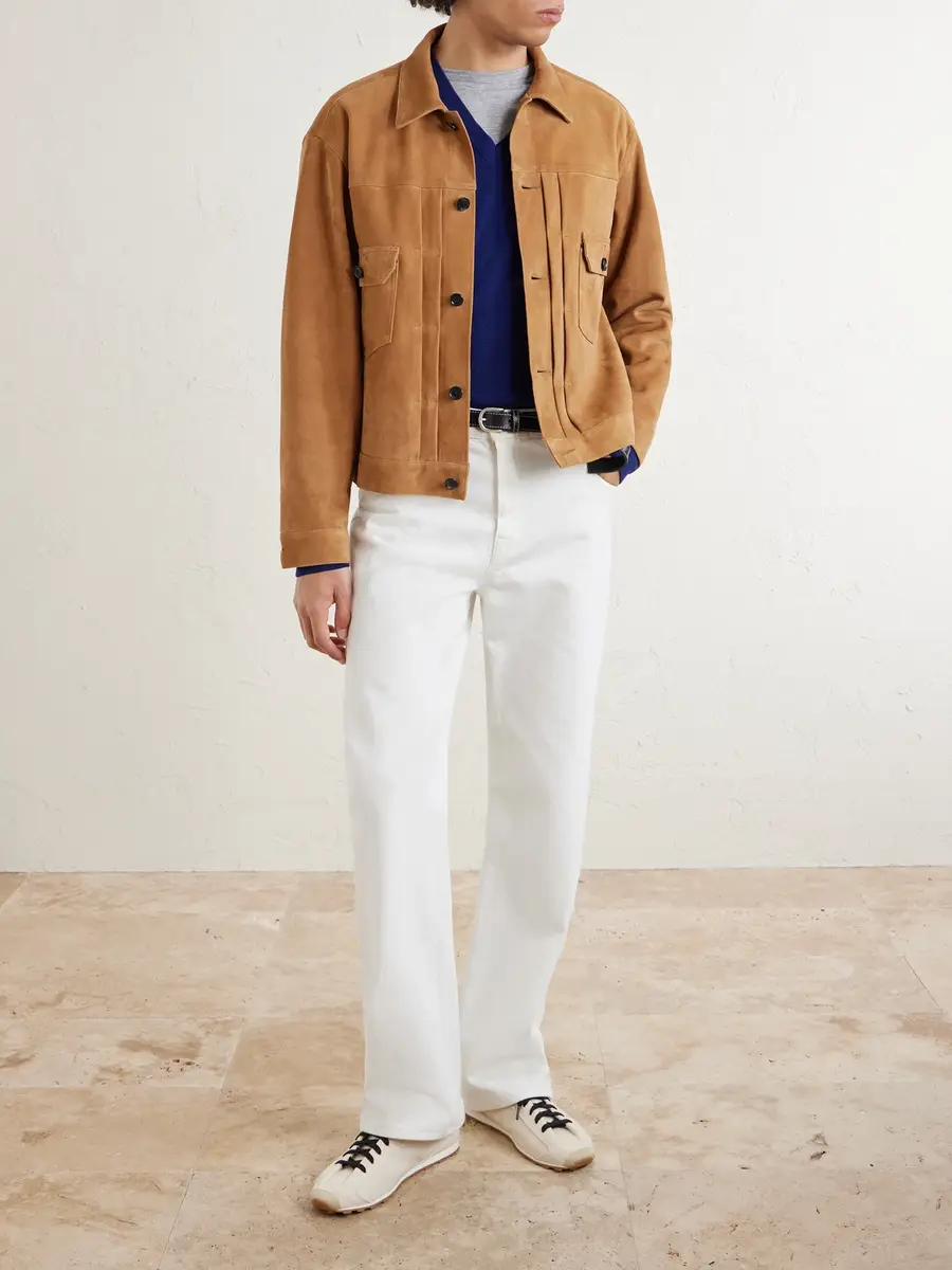 Kaptain Sunshine T-2 Pleated Suede Jacket - Men | Thumbnail 2