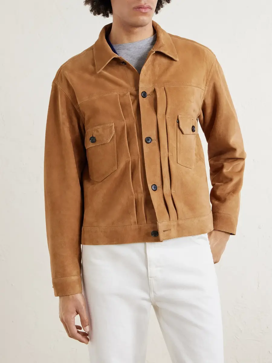 Kaptain Sunshine T-2 Pleated Suede Jacket - Men | Thumbnail 3