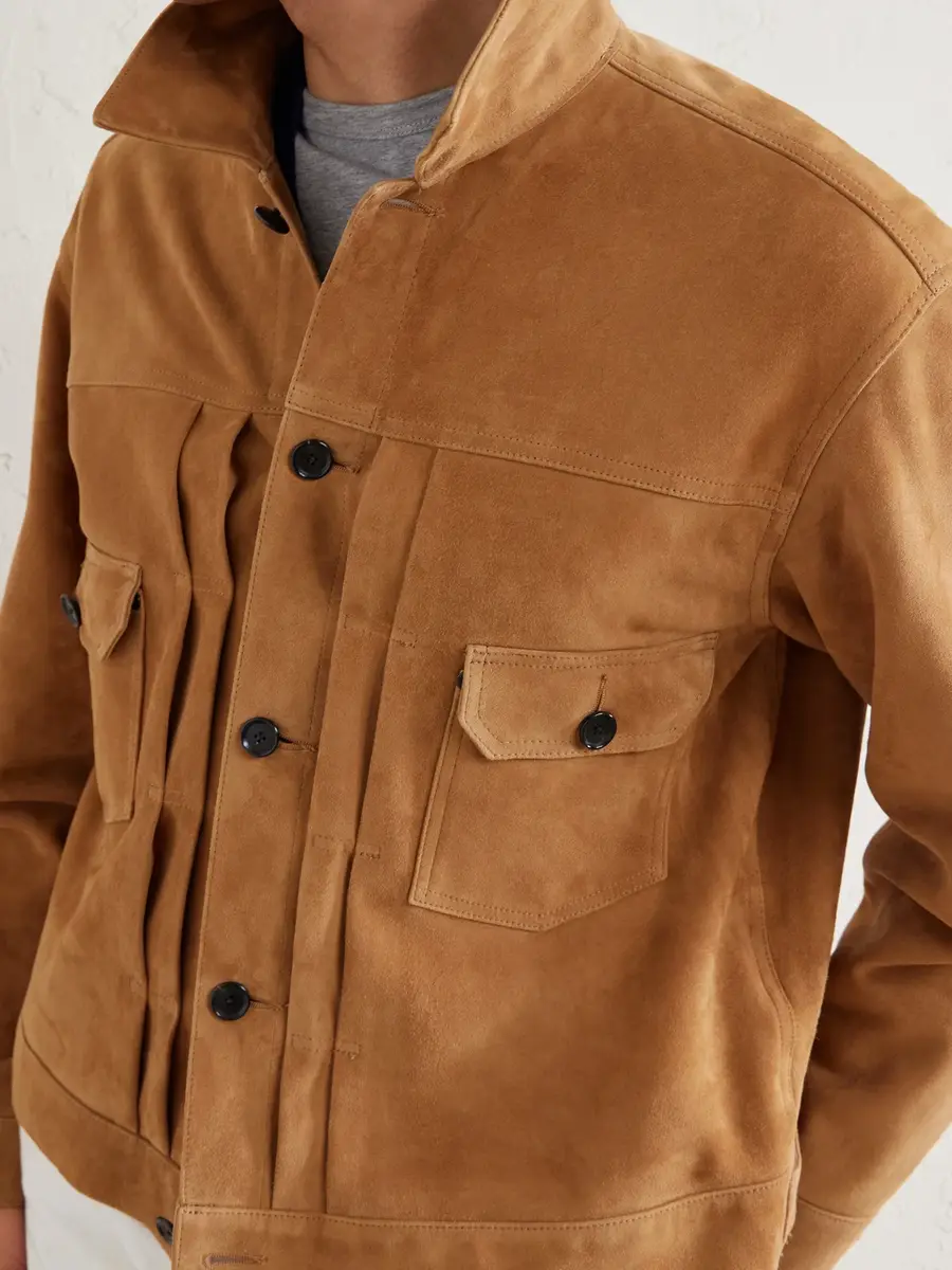 Kaptain Sunshine T-2 Pleated Suede Jacket - Men | Thumbnail 5
