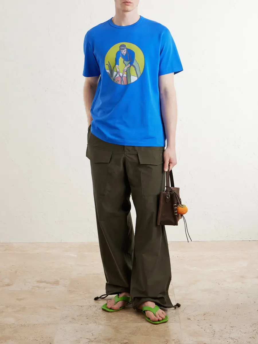 JW Anderson Gardener Logo-Embroidered Printed Cotton-Jersey T-Shirt - Men | Thumbnail 2