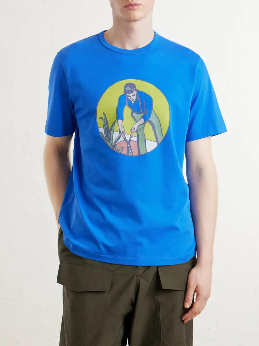 JW Anderson Gardener Logo-Embroidered Printed Cotton-Jersey T-Shirt - Men | Thumbnail 3