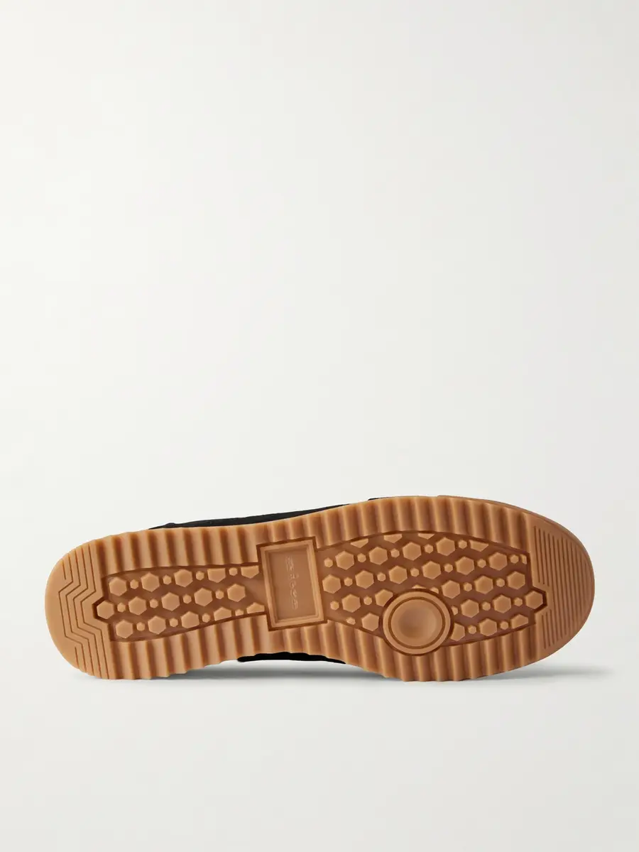 Kiton Logo-Embroidered Suede-Trimmed Stretch-Knit Sneakers - Men | Thumbnail 3 Kiton Logo-Embroidered Suede-Trimmed Stretch-Knit Sneakers - Men | Thumbnail 3