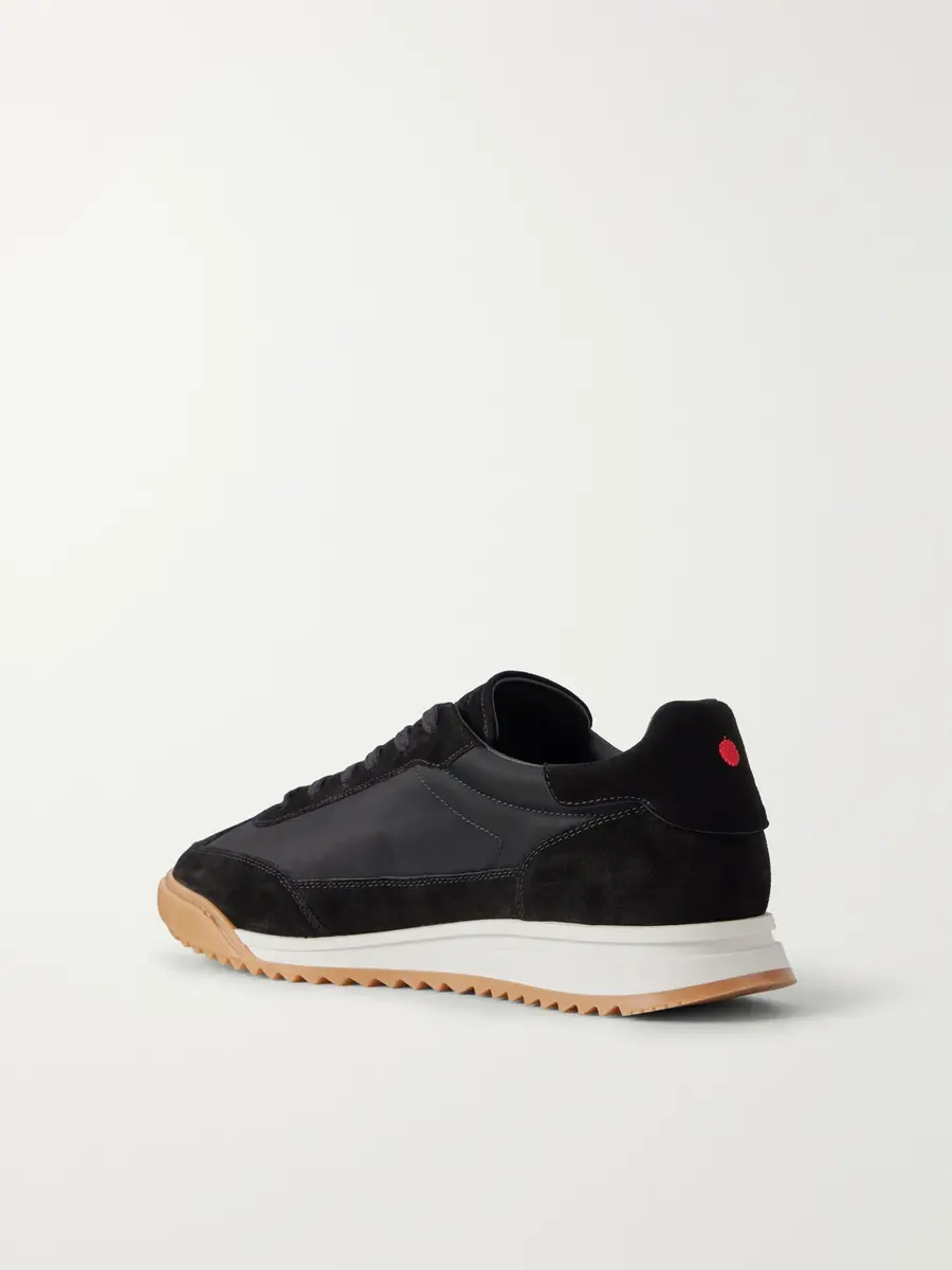 Kiton Logo-Embroidered Suede-Trimmed Stretch-Knit Sneakers - Men | Thumbnail 4 Kiton Logo-Embroidered Suede-Trimmed Stretch-Knit Sneakers - Men | Thumbnail 4