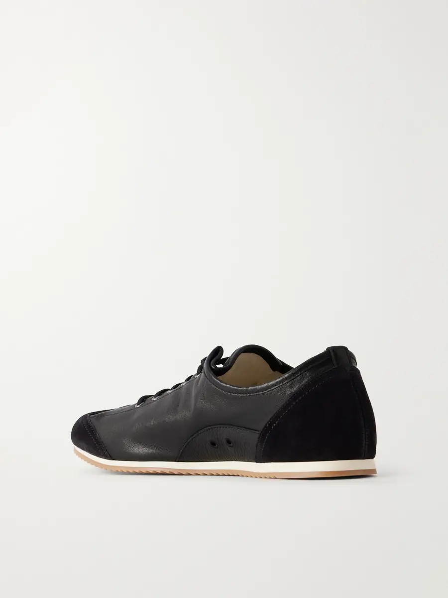 Lemaire Gummy Grip Suede-Trimmed Leather Sneakers - Men | Thumbnail 4
