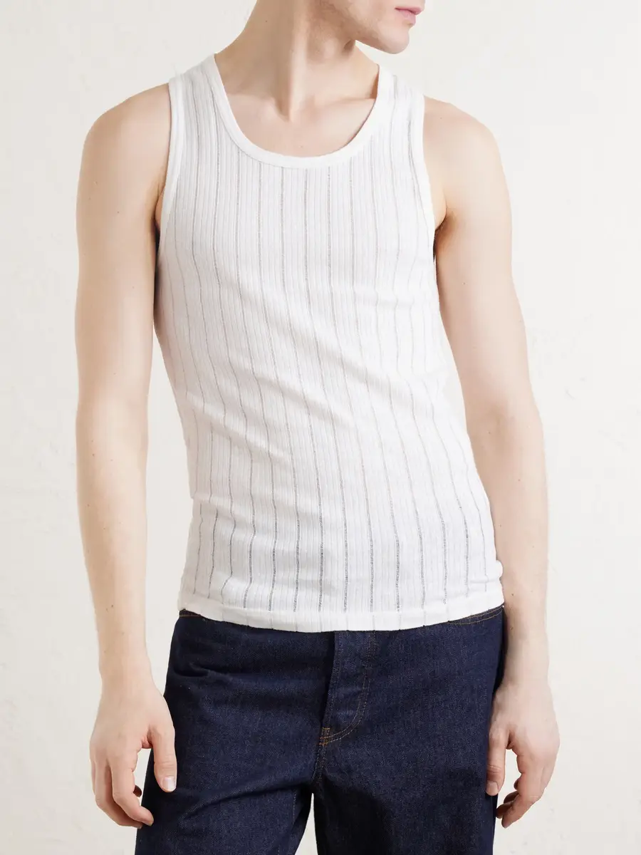 Aimé Leon Dore Pointelle-Knit Cotton and Linen-Blend Tank Top - Men | Thumbnail 3 Aimé Leon Dore Pointelle-Knit Cotton and Linen-Blend Tank Top - Men | Thumbnail 3