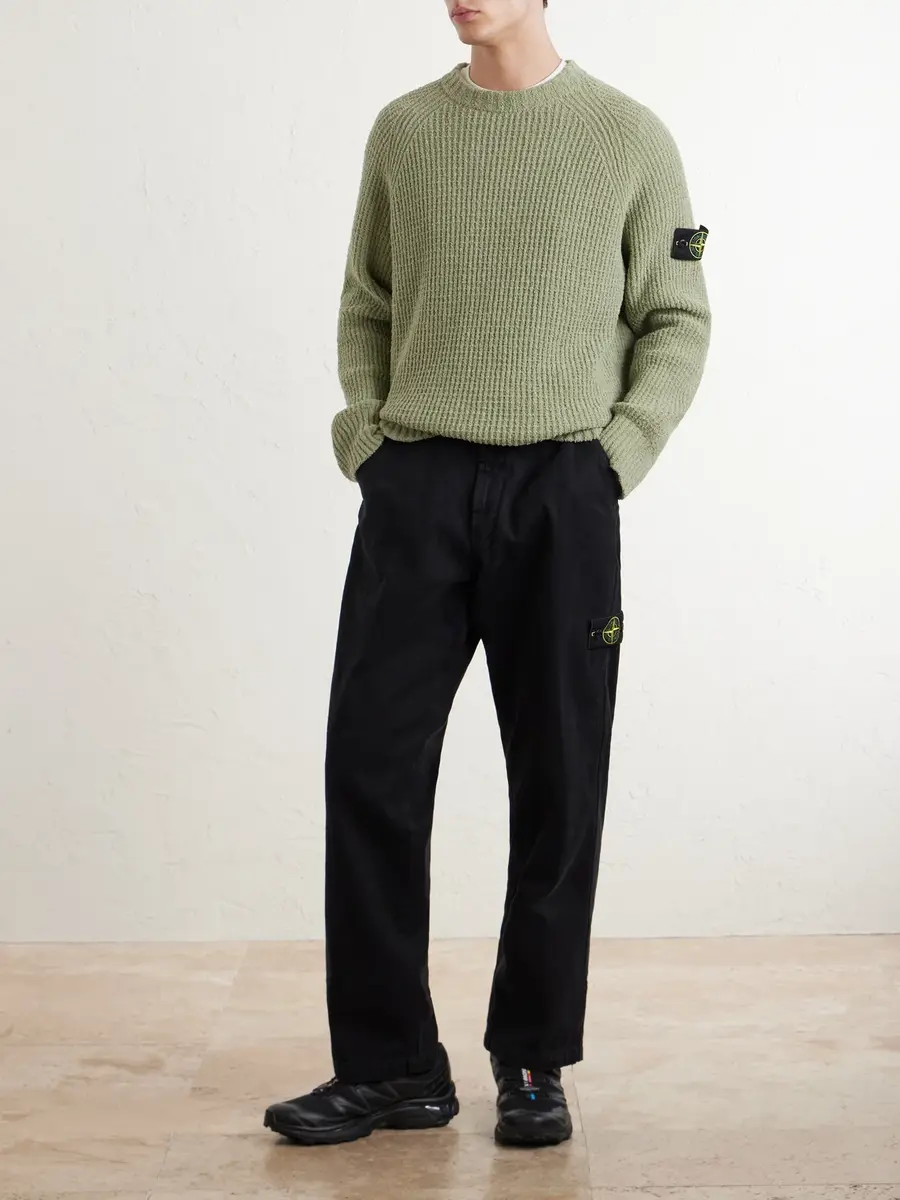 Stone Island Ribbed Cotton-Bouclé Sweater - Men | Thumbnail 2 Stone Island Ribbed Cotton-Bouclé Sweater - Men | Thumbnail 2