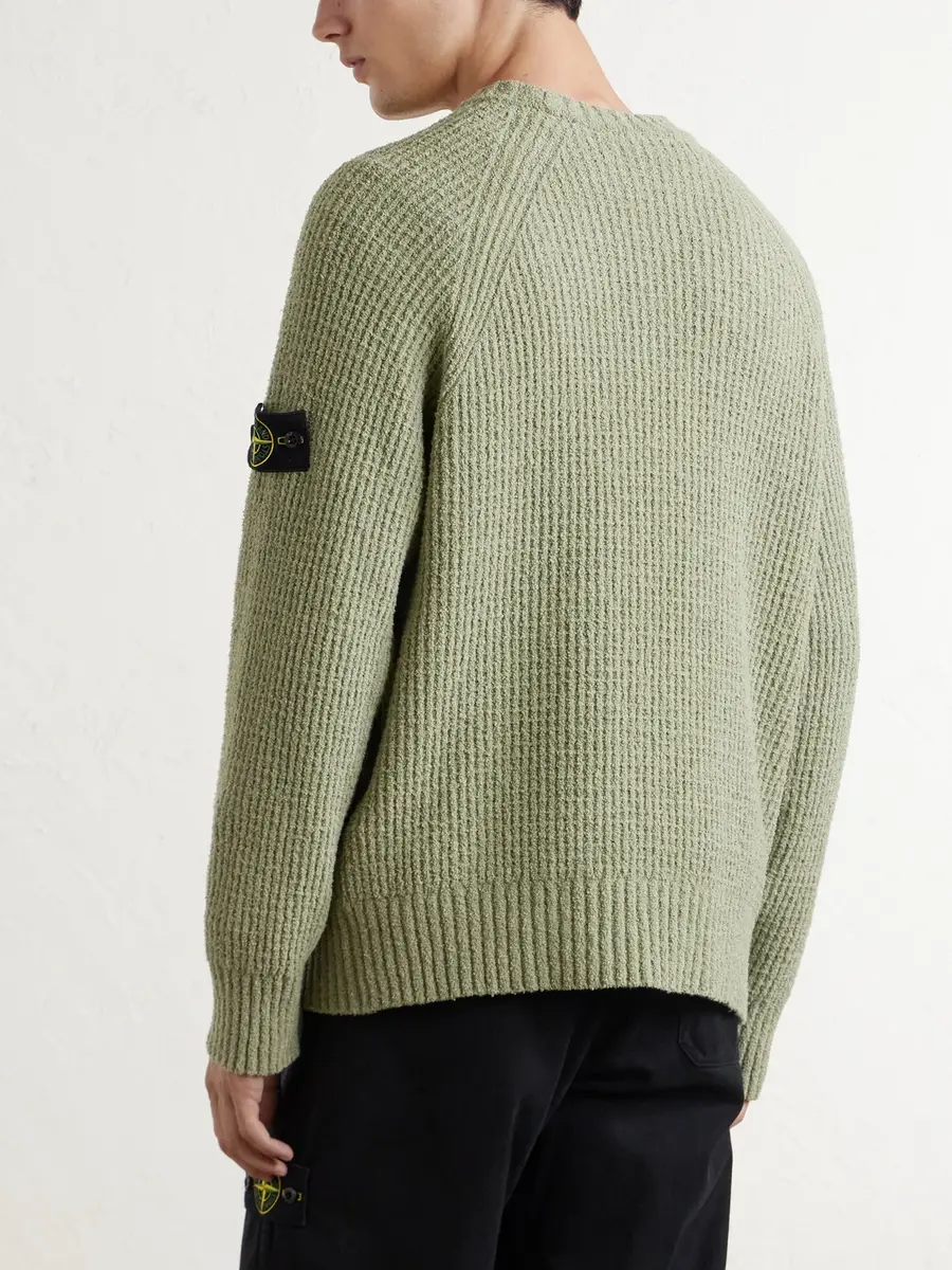 Stone Island Ribbed Cotton-Bouclé Sweater - Men | Thumbnail 4 Stone Island Ribbed Cotton-Bouclé Sweater - Men | Thumbnail 4