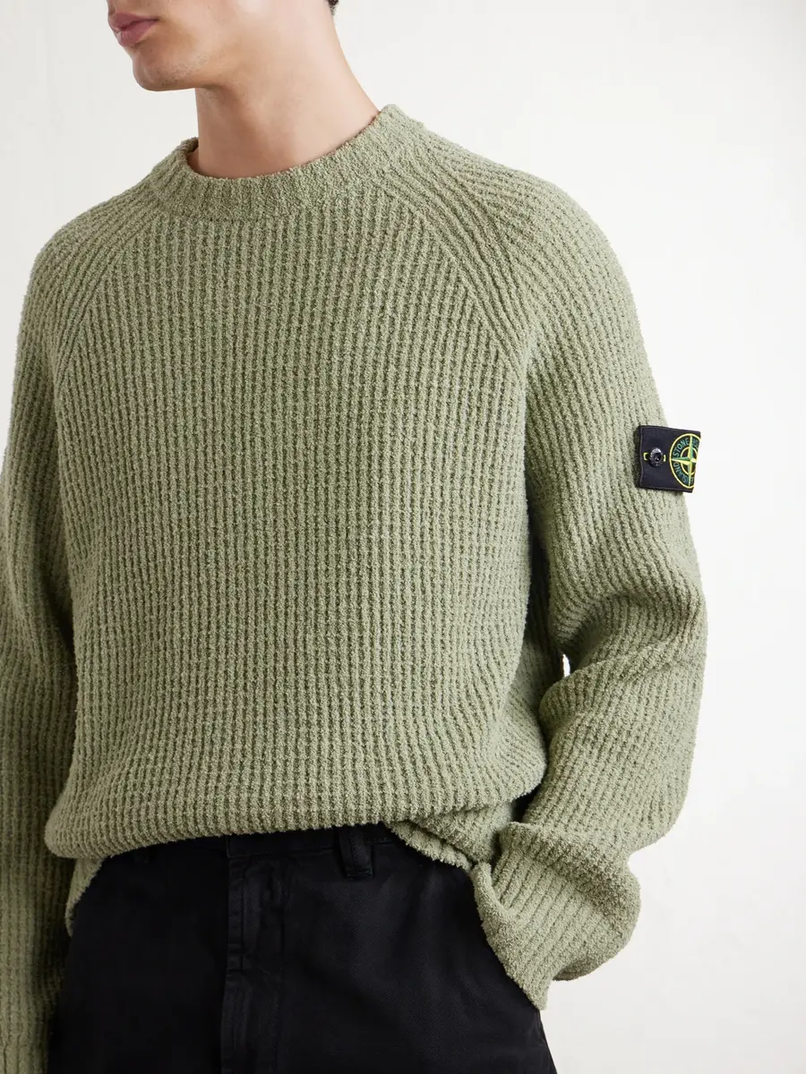Stone Island Ribbed Cotton-Bouclé Sweater - Men | Thumbnail 5 Stone Island Ribbed Cotton-Bouclé Sweater - Men | Thumbnail 5