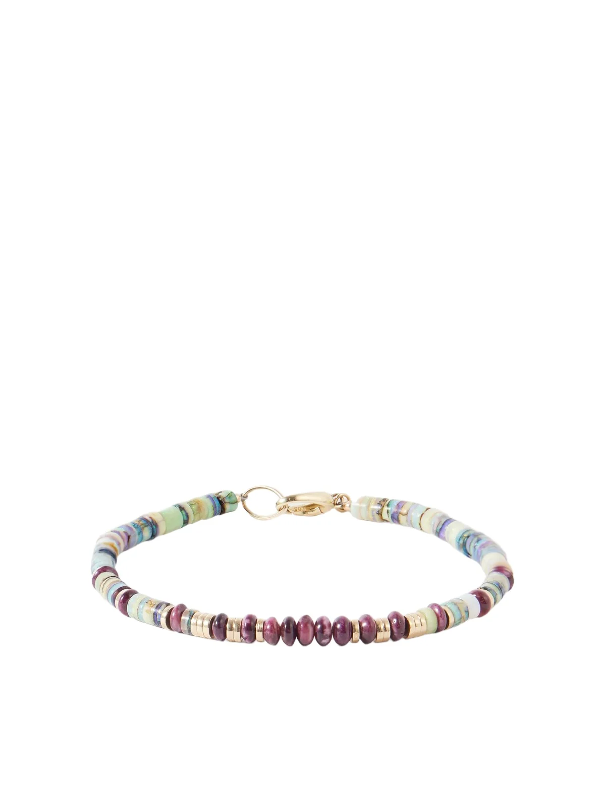 Cadiz 14-Karat Gold, Opal and Oyster Shell Beaded Bracelet - Men