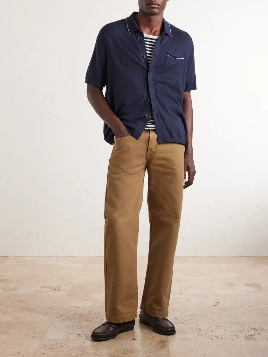 rag & bone Conrad Cotton and Silk-Blend Polo Shirt - Men | Thumbnail 2