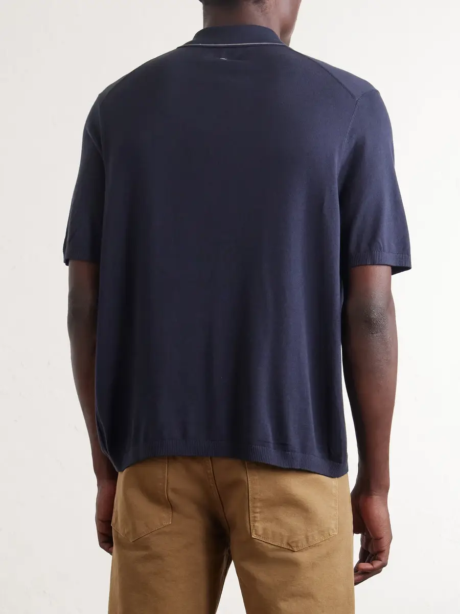 rag & bone Conrad Cotton and Silk-Blend Polo Shirt - Men | Thumbnail 4
