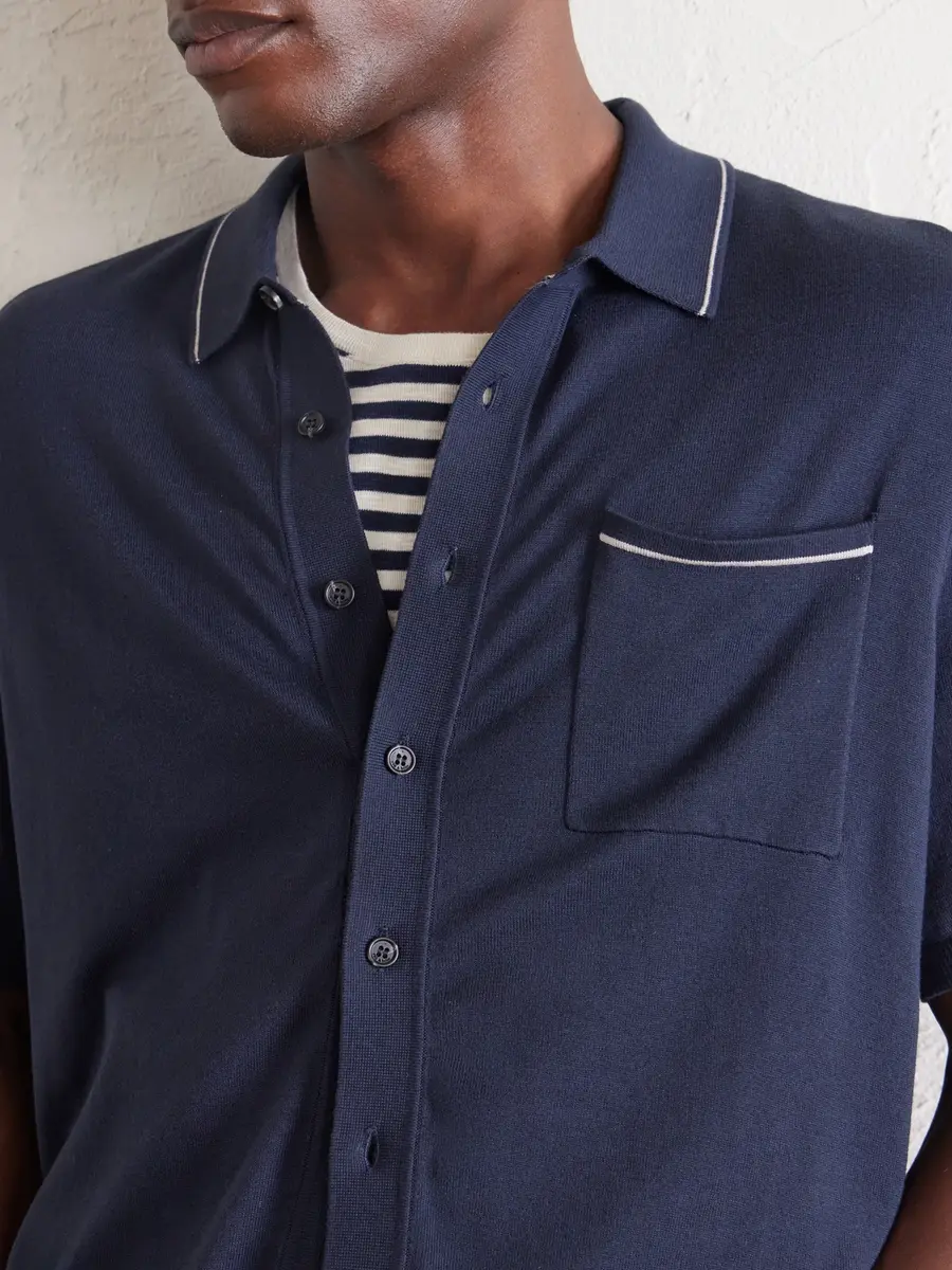 rag & bone Conrad Cotton and Silk-Blend Polo Shirt - Men | Thumbnail 5