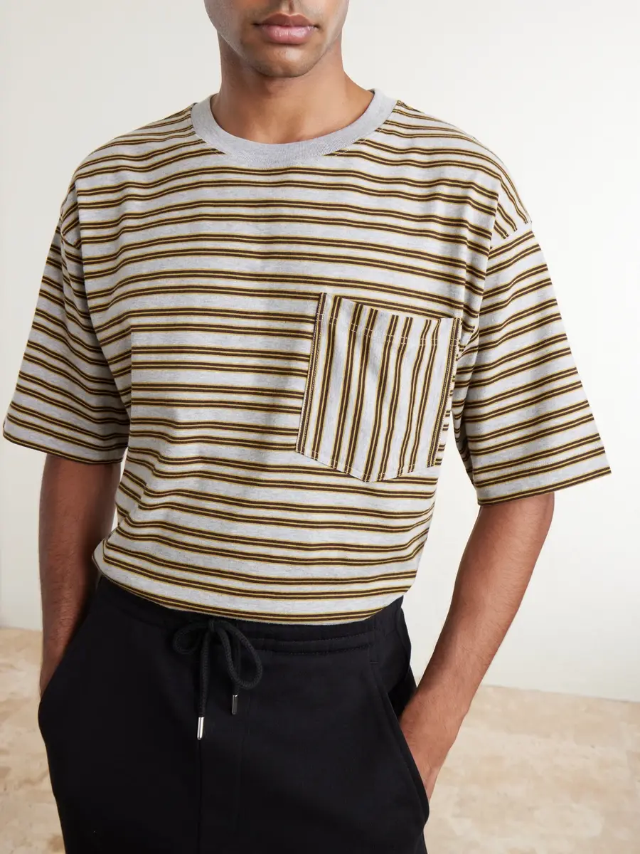 Dries Van Noten Striped Cotton-Jersey T-Shirt - Men | Thumbnail 5