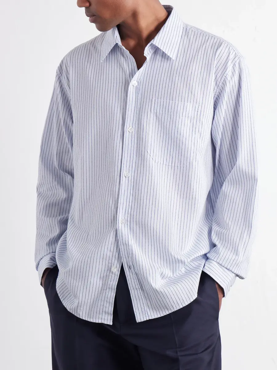 mfpen Distant Striped Cotton-Poplin Shirt - Men | Thumbnail 3