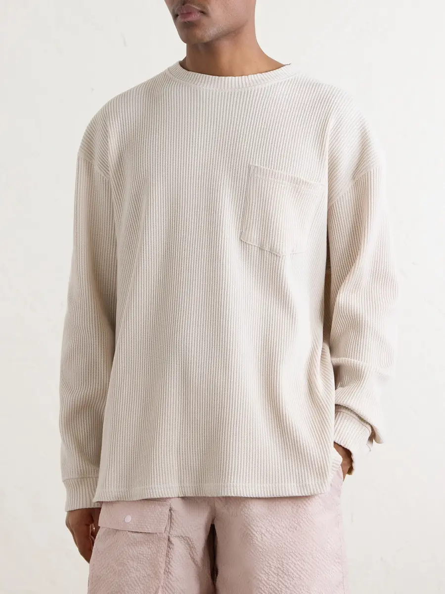 FrizmWORKS Oversized Waffle-Knit Cotton-Blend T-Shirt - Men | Thumbnail 3