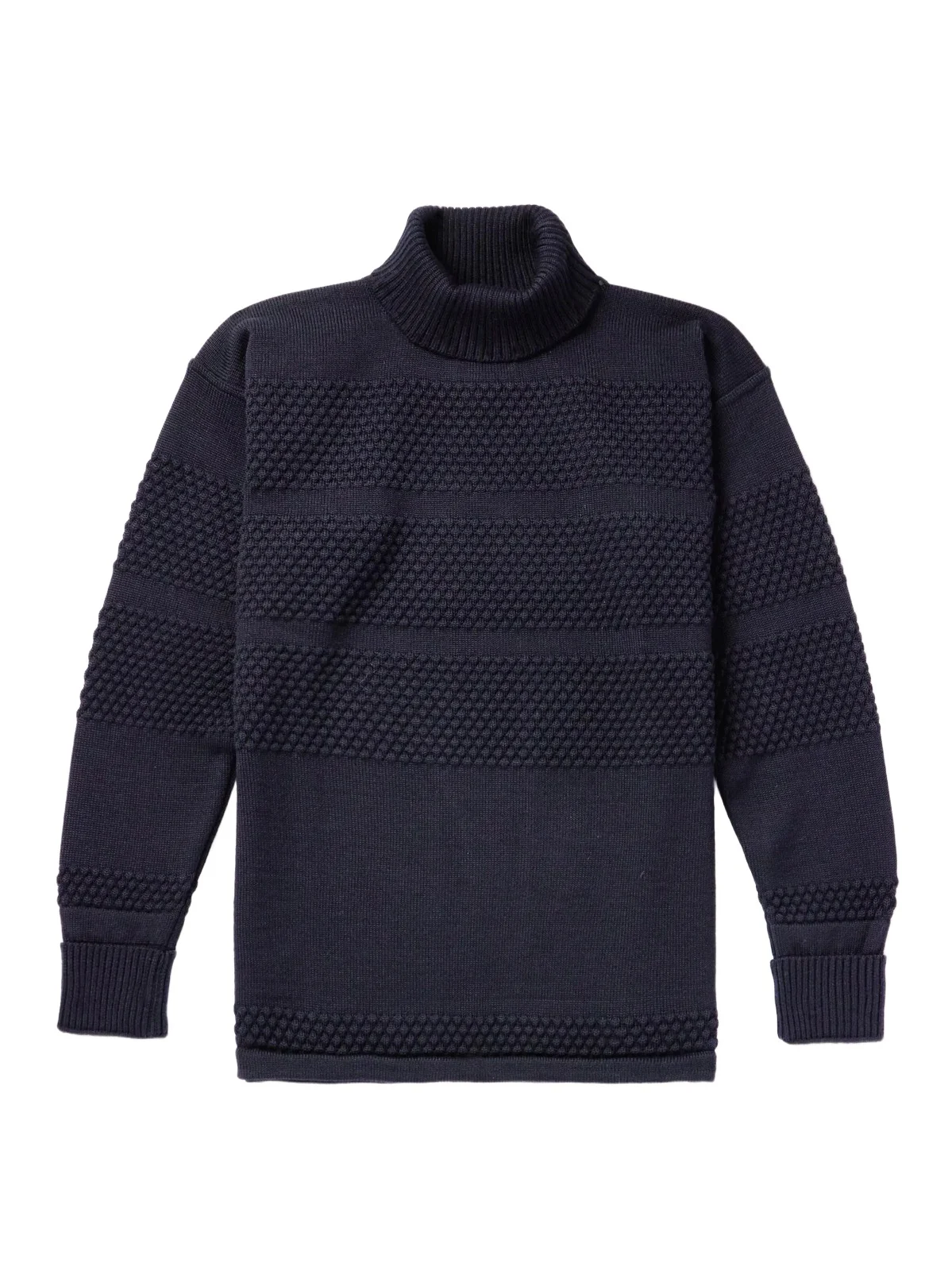 Textured Virgin Wool Rollneck Sweater - Men Textured Virgin Wool Rollneck Sweater - Men