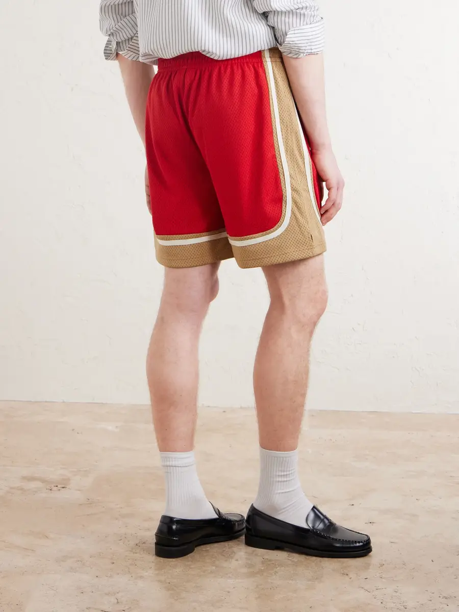 Aimé Leon Dore Novelty Straight-Leg Logo-Embroidered Mesh Drawstring Shorts - Men | Thumbnail 4