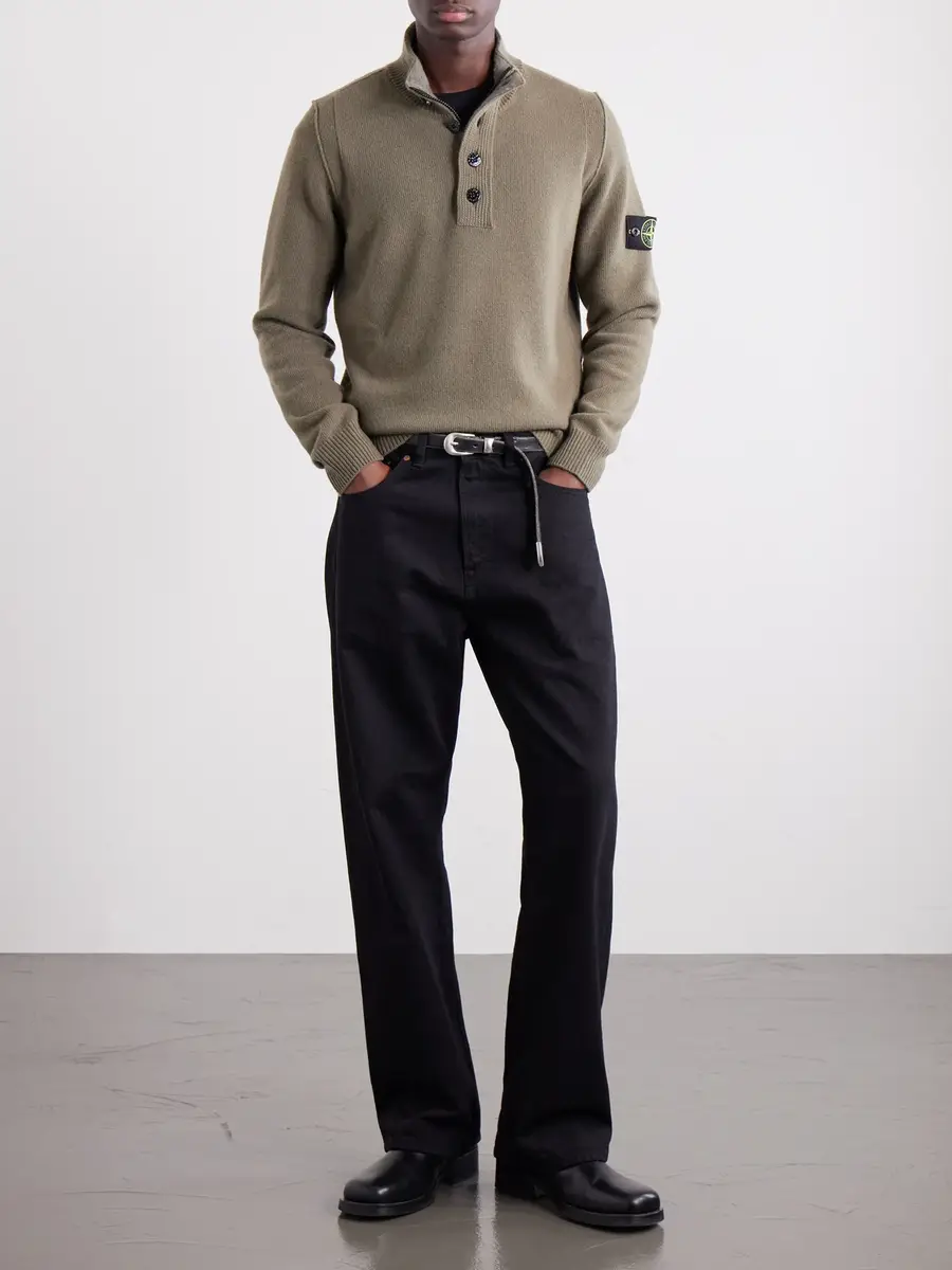 Stone Island Virgin Wool-Blend Polo Sweater - Men | Thumbnail 2