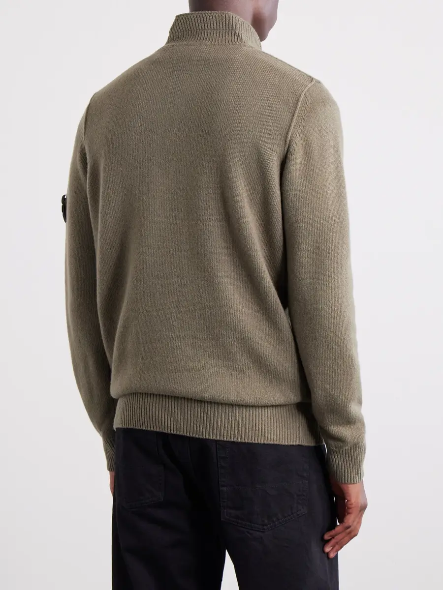 Stone Island Virgin Wool-Blend Polo Sweater - Men | Thumbnail 4