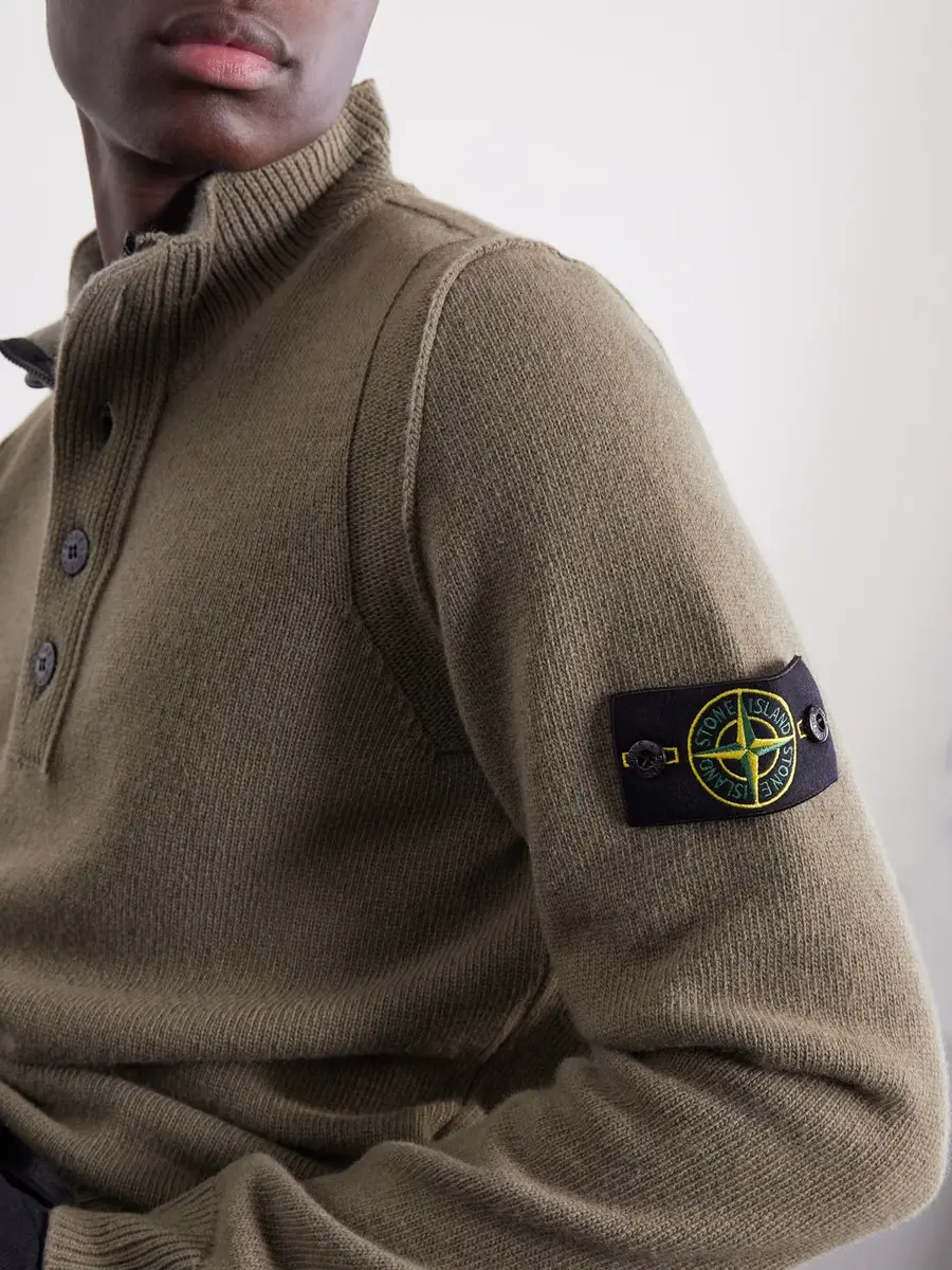 Stone Island Virgin Wool-Blend Polo Sweater - Men | Thumbnail 5