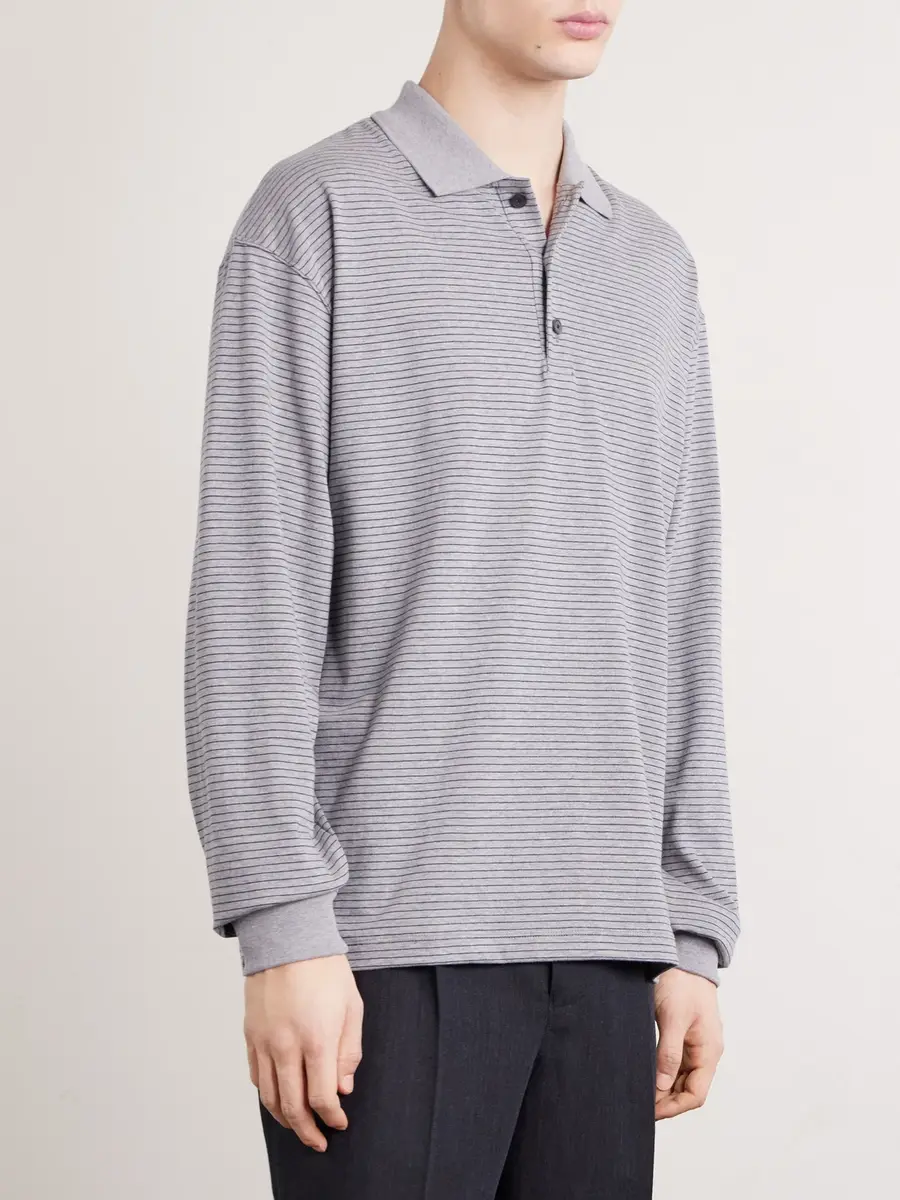 ATON Striped Suvin Cotton-Jersey Polo Shirt - Men | Thumbnail 3 ATON Striped Suvin Cotton-Jersey Polo Shirt - Men | Thumbnail 3