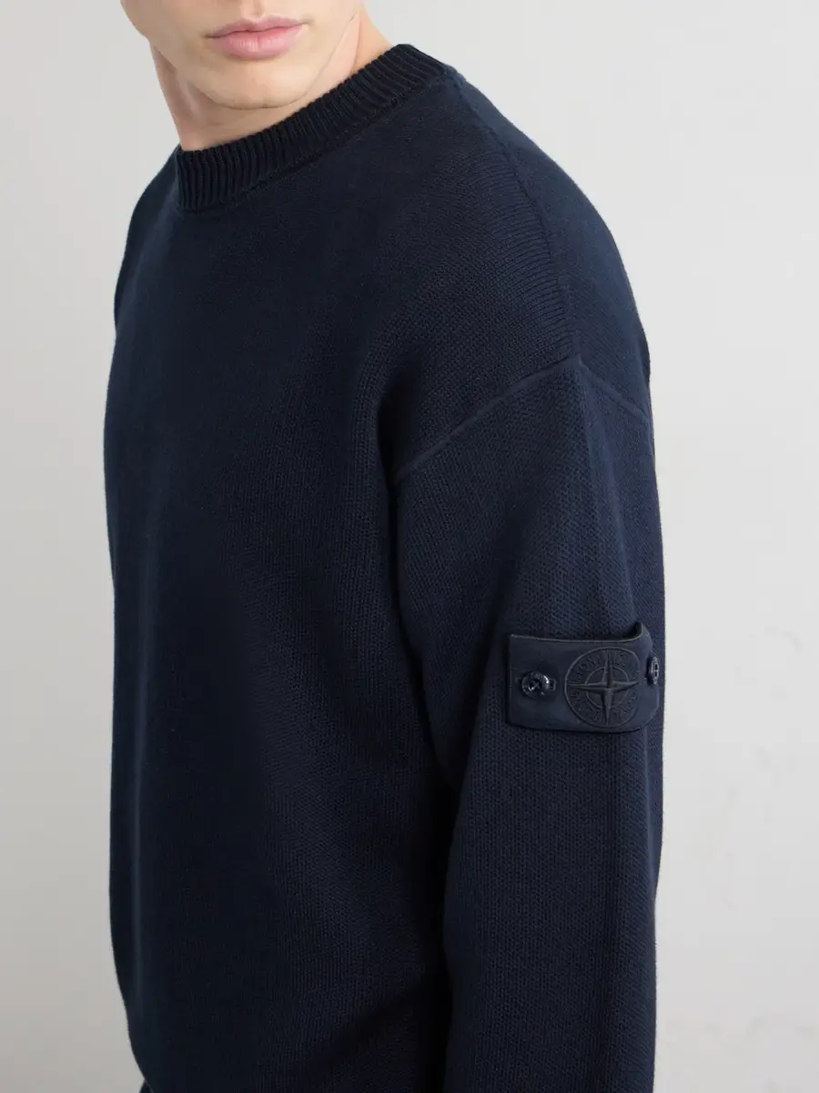 Stone Island GHOST Logo-Appliquéd Cotton and Cashmere-Blend Sweater - Men | Thumbnail 5 Stone Island GHOST Logo-Appliquéd Cotton and Cashmere-Blend Sweater - Men | Thumbnail 5