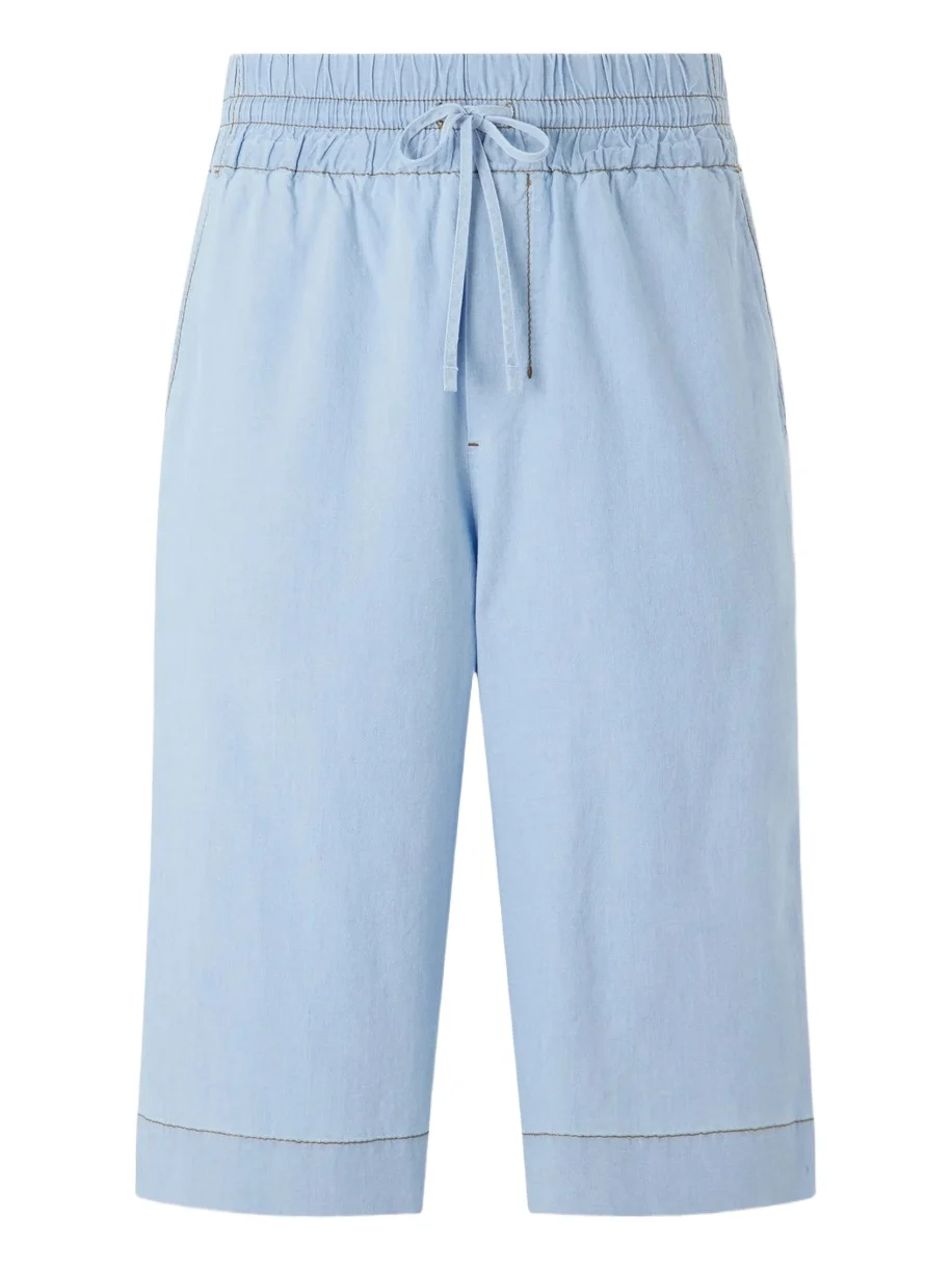 AMI PARIS Straight-Leg Logo-Embroidred Cotton-Chambray Shorts - Men