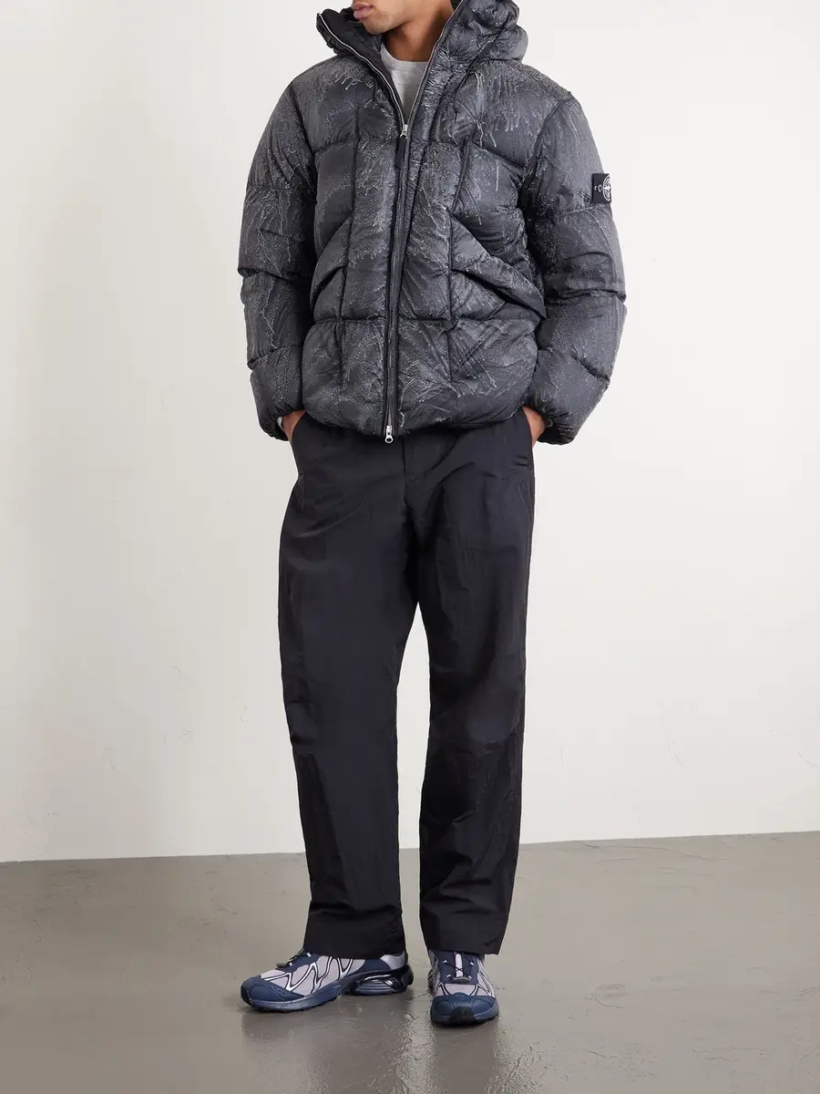 Stone Island Reflective Quilted Recycled-Nylon Tela Hooded Down Jacket - Men | Thumbnail 2