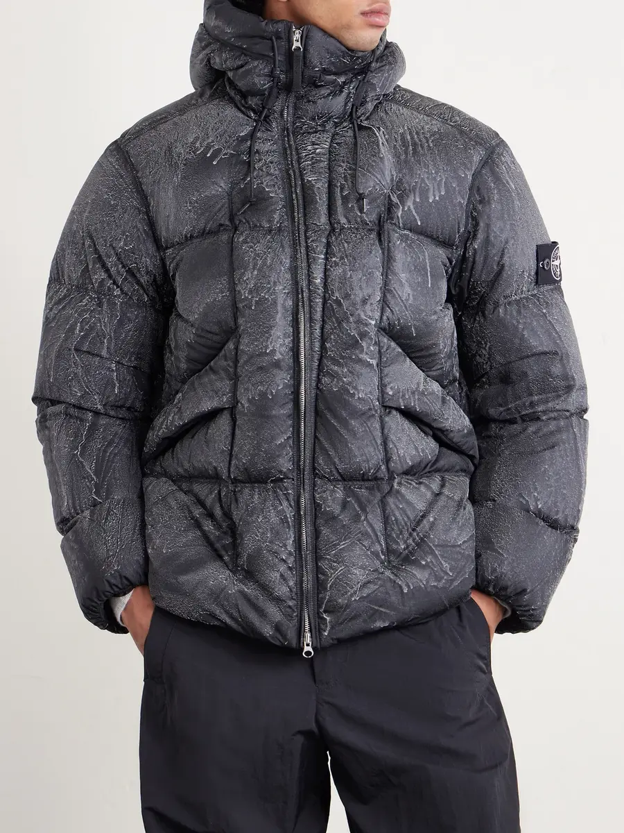 Stone Island Reflective Quilted Recycled-Nylon Tela Hooded Down Jacket - Men | Thumbnail 3