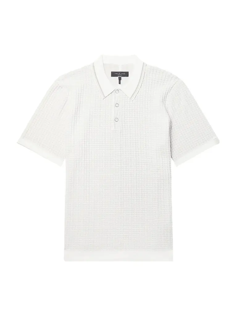 rag & bone Harvey Ribbed Cotton-Blend Polo Shirt - Men