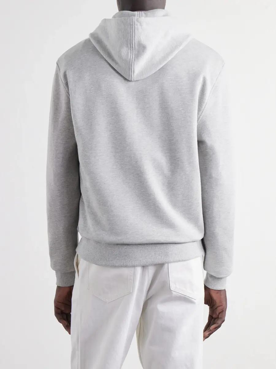 AMI PARIS Logo-Embroidered Cotton-Jersey Zip-Up Hoodie - Men | Thumbnail 4 AMI PARIS Logo-Embroidered Cotton-Jersey Zip-Up Hoodie - Men | Thumbnail 4