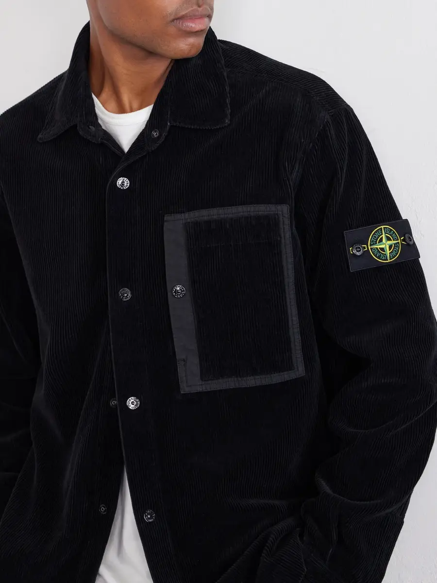Stone Island Logo-Appliquéd Garment-Dyed Organic Cotton-Corduroy 880 Shirt - Men | Thumbnail 5 Stone Island Logo-Appliquéd Garment-Dyed Organic Cotton-Corduroy 880 Shirt - Men | Thumbnail 5